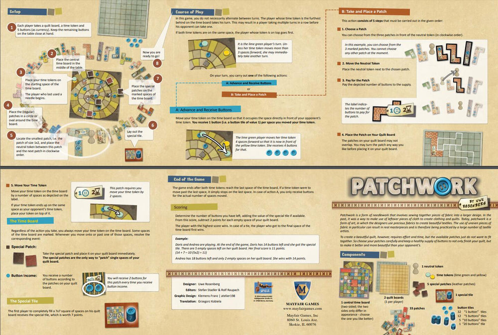 Patchwork - Board Games Master Australia | KIds | Familiy | Adults | Party | Online | Strategy Games | New Release