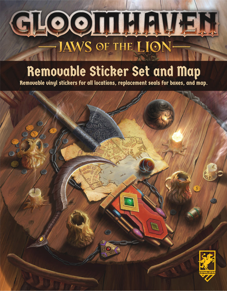 Gloomhaven Jaws of the Lion - Removable Sticker Set and Map